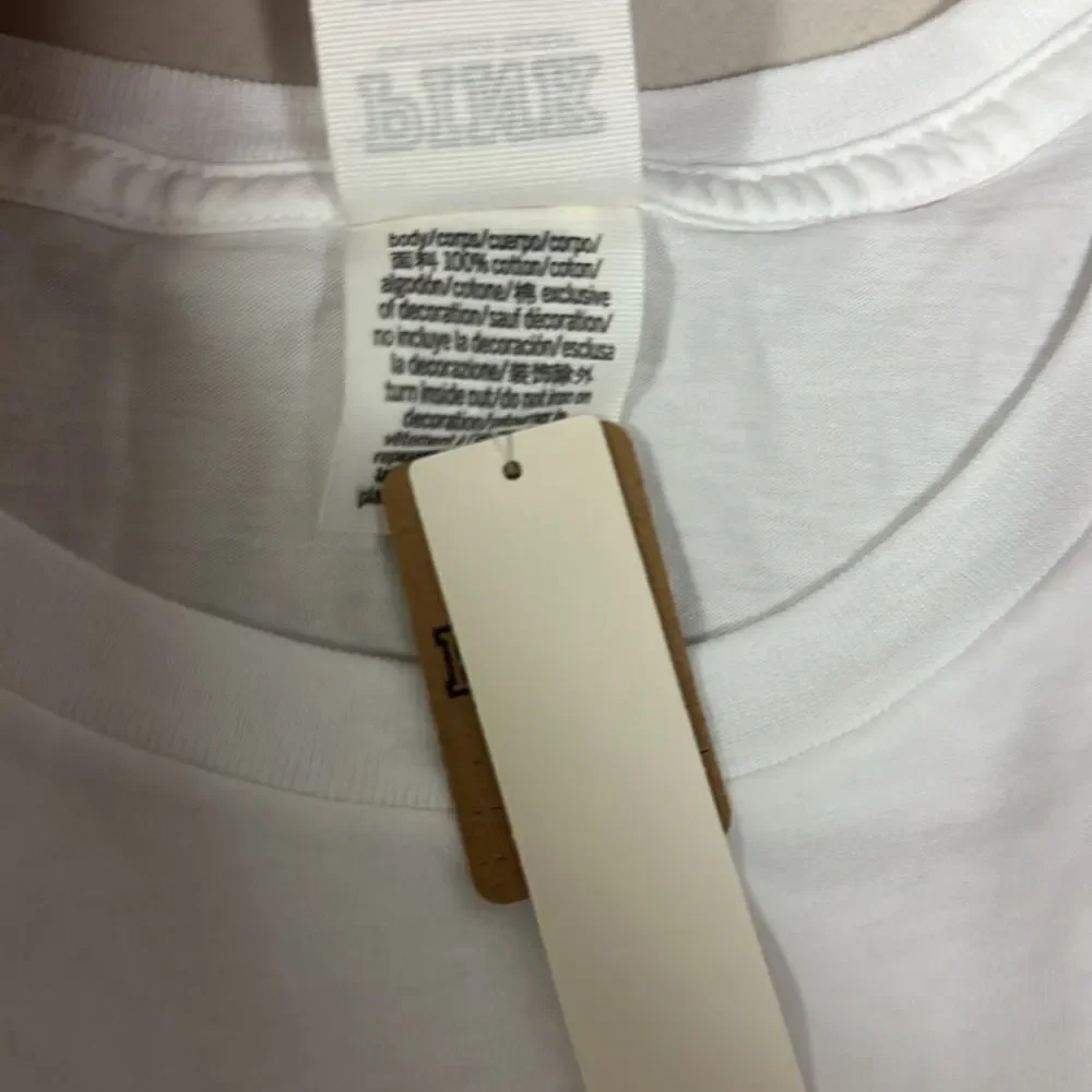 PINK VS XL White Classic Crewneck Long Sleeve Lightweight Tee